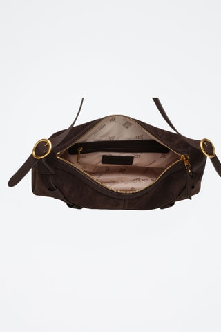 Sac porté épaule en nubuck Bklarity - Marron foncé