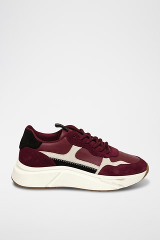 Leren Platform Sneakers Starlyn - Bordeauxrood