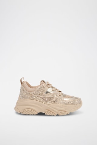 Sneakers met strass - Beige