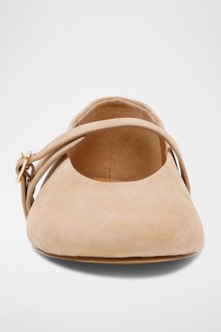 Schapennubuck Mary Janes - Camel