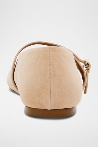 Schapennubuck Mary Janes - Camel