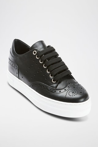 Sapatilhas em couro Comfort Preto - 