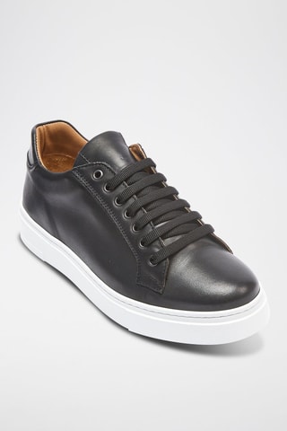Sapatilhas em couro Regular - Preto - Preto