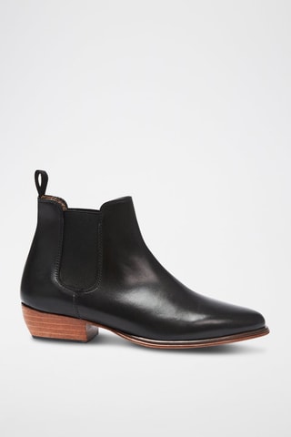 Botins Chelsea em couro Regular - Preto - Preto
