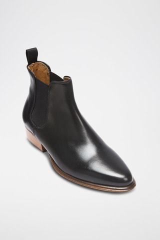 Botins Chelsea em couro Regular - Preto - Preto