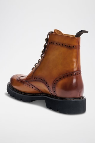 Boots regular em couro - Camel - Castanho