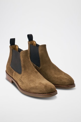 Botins Chelsea em nobuck - Toupeira - Toupeira
