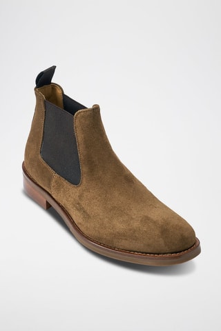 Botins Chelsea em nobuck - Toupeira - Toupeira