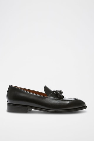 Mocassins com berloques em couro 
Preto - Preto