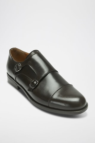 Derbies com fivela Monk em couro Regular - Castanho-escuro - Castanho-escuro