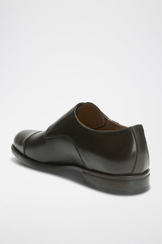 Derbies com fivela Monk em couro Regular - Castanho-escuro - Castanho-escuro