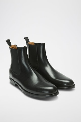 Botins Chelsea em couro Regular - Preto - Preto