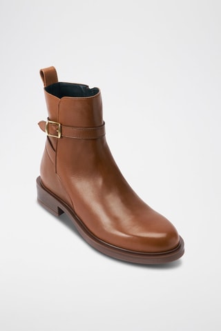 Botins em couro Regular - Castanho - Castanho