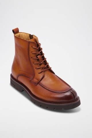 Boots regular em couro - Castanho -  e 