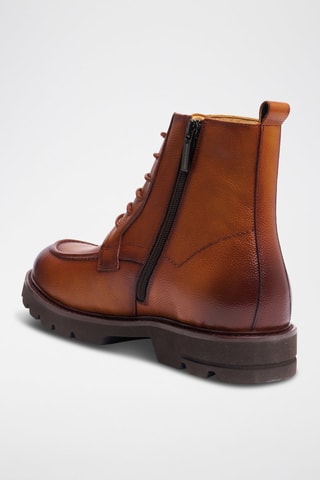 Boots regular em couro - Castanho -  e 
