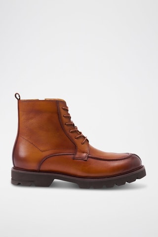 Boots regular em couro - Castanho -  e 