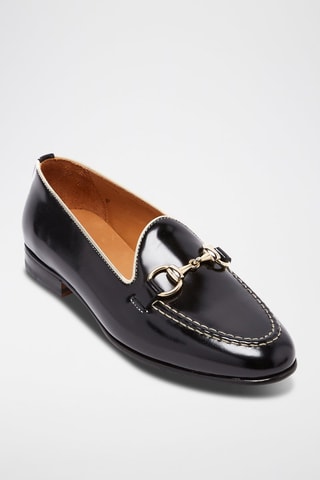 Mocassins em couro envernizado 
Preto - Preto