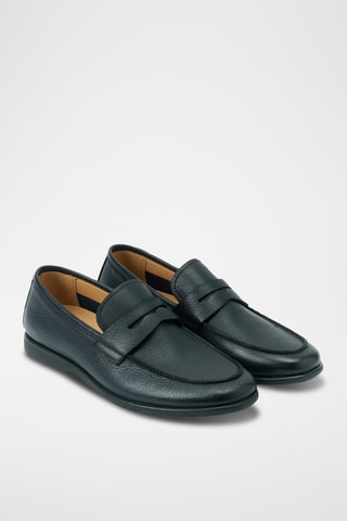 Mocassins em couro Regular - Azul-marinho
