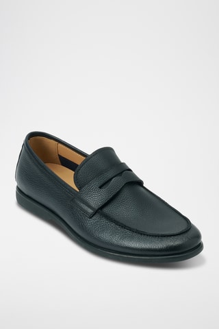 Mocassins em couro Regular - Azul-marinho