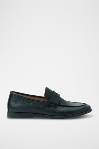 Mocassins em couro Regular - Azul-marinho
