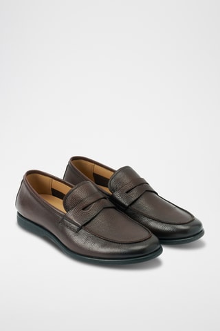 Mocassins em couro Regular - Castanho-escuro