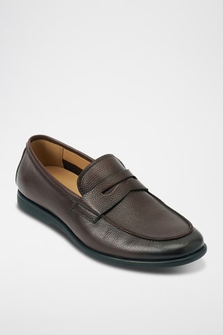 Mocassins em couro Regular - Castanho-escuro
