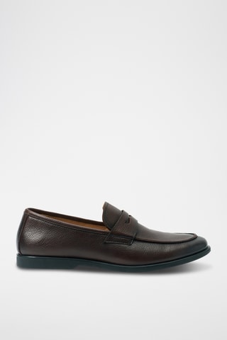 Mocassins em couro Regular - Castanho-escuro