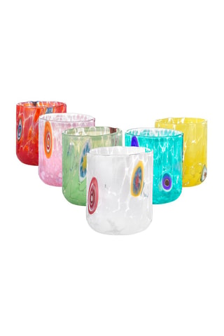 6 vasos de licor de vidrio soplado de manera tradicional Murrine - 30 cl