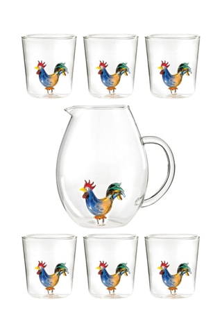 Vasos y jarra Pet Friends - 7 piezas