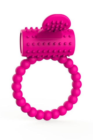 Vibrerende Ring met Stimulerende Tong - Fuchsia