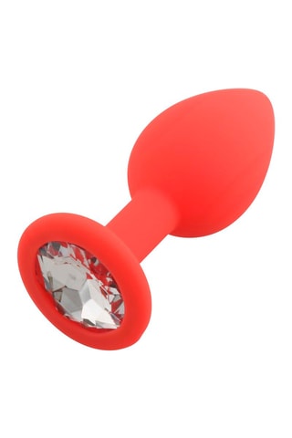 Buttplug met Kristalsieraad Rood