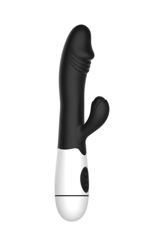 Siliconen Vibrator Rabbit Zwart - 19,5 cm