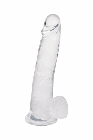 Dildo met Testikels en Zuignap 
Transparant - 15,5 cm