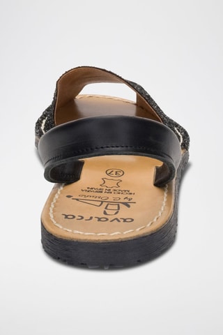 Leren Sandalen Avarca Menorquina - Zwart, beige en bruin