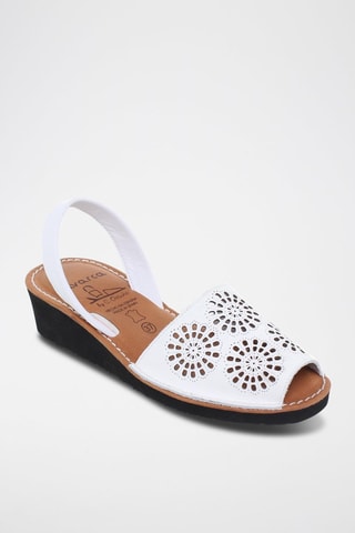 Sandales en cuir Avarca Menorquina - Blanc, noir et marron