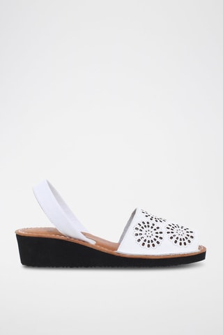 Sandales en cuir Avarca Menorquina - Blanc, noir et marron