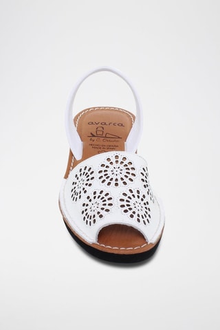 Sandales en cuir Avarca Menorquina - Blanc, noir et marron