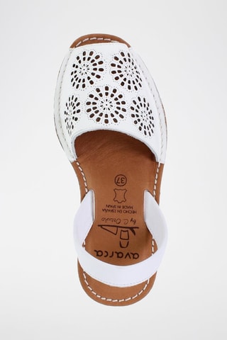 Sandales en cuir Avarca Menorquina - Blanc, noir et marron