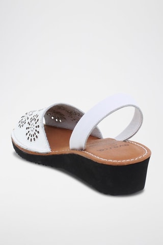 Sandales en cuir Avarca Menorquina - Blanc, noir et marron