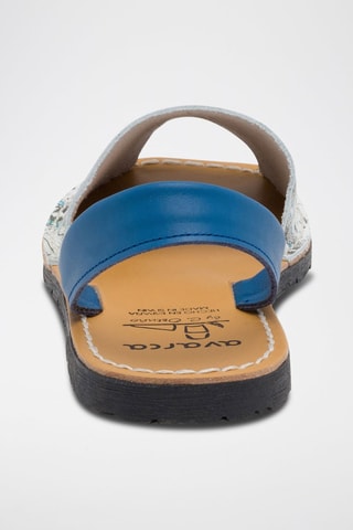Leren Sandalen Avarca Menorquina - Wit, zwart en blauw