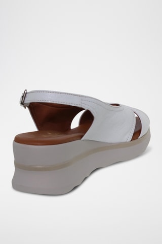 Sandales compensées en cuir - Blanc