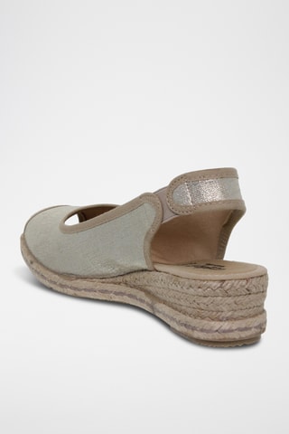 Sandalen met Sleehak - Zilverkleurig