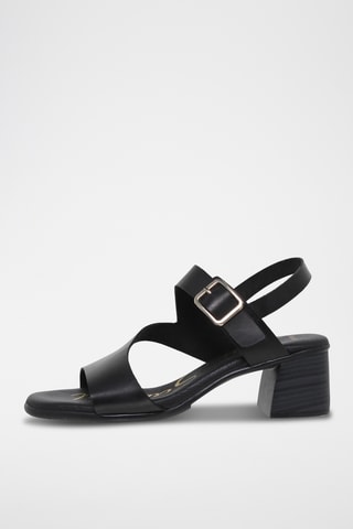 Sandales à talons en cuir - Noir