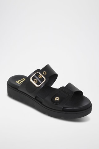 Sandales plateformes en cuir - Noir