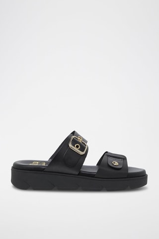 Sandales plateformes en cuir - Noir