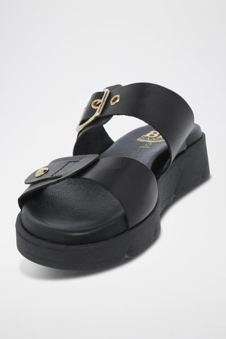 Sandales plateformes en cuir - Noir