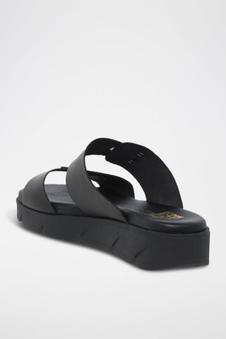 Sandales plateformes en cuir - Noir