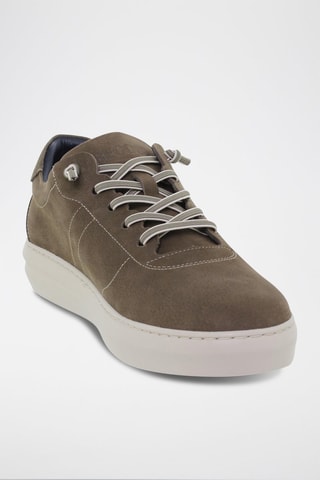 Leren Platform Sneakers - Kaki - Kaki