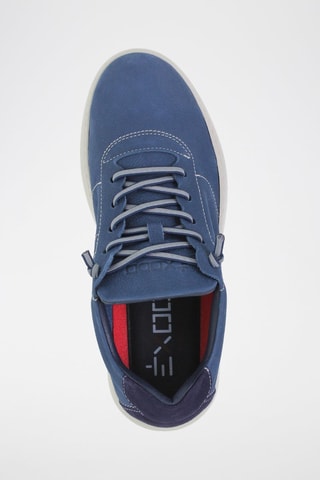 Leren Platform Sneakers - Kaki - Blauw