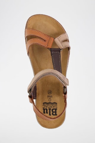 Leren Sandalen Blusandal - Bruin en roze